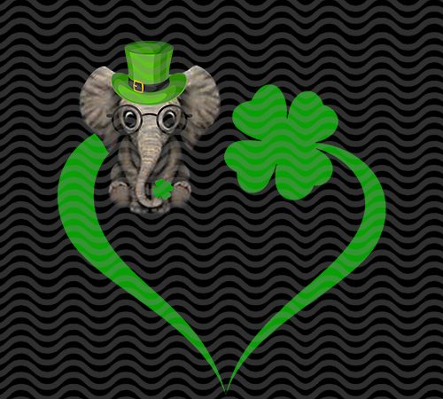 Elephant st.patricks’ day, irish flag happy st. patrick’s day, horseshoe gold, holiday, funny, the mythical pot of gold, leprechaun hat eps svg png dxf digital vector clipart