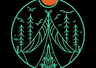 forest summer camp tshirt design