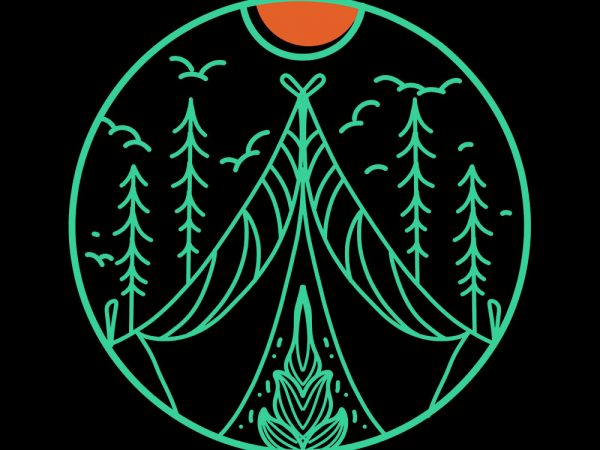 Forest summer camp tshirt design