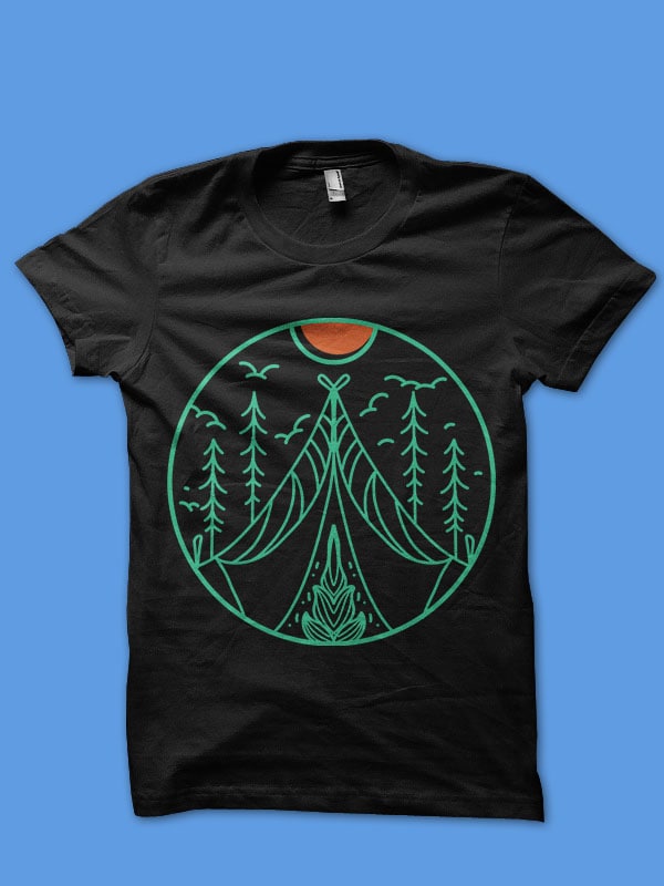 forest summer camp tshirt design