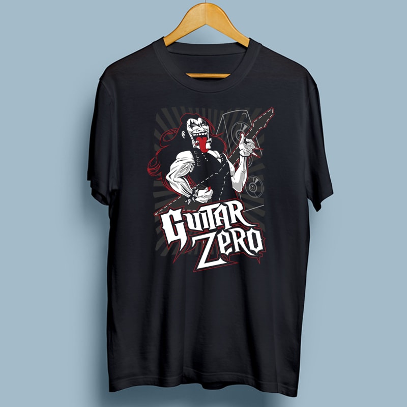 GUITAR ZERO design for t shirt t shirt design for printful