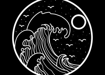 huge wave tshirt design