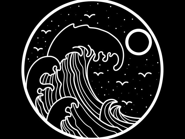 Huge wave tshirt design