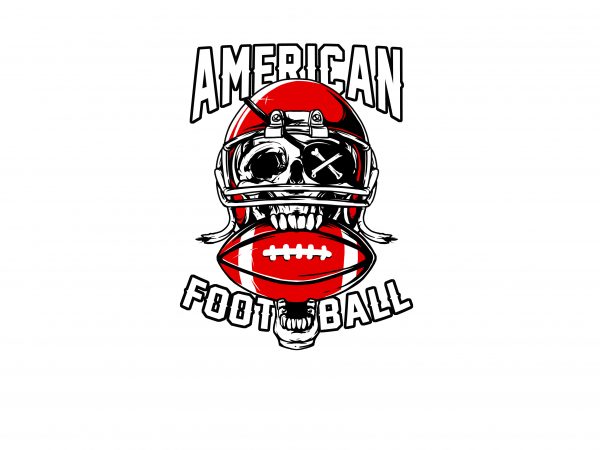 American skull football t shirt design template