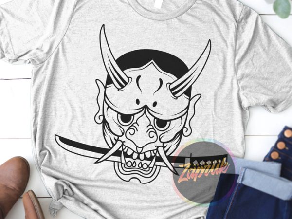 Japan mask samurai svg, png,ai ready made tshirt design