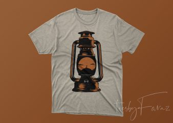 Lantern travel adventure concept t shirt design for sale