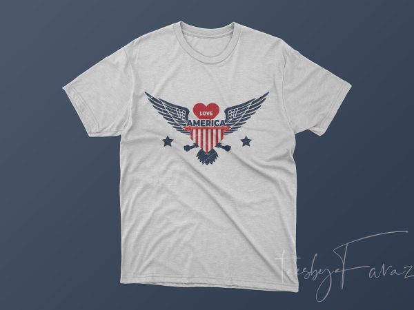 Love america t shirt design