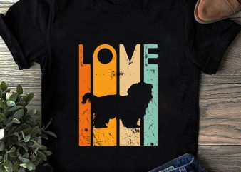 Love Shih Tzu vintage, Dog lover, Animals, pet, EPS PNG DXF SVG digital download t shirt design for purchase