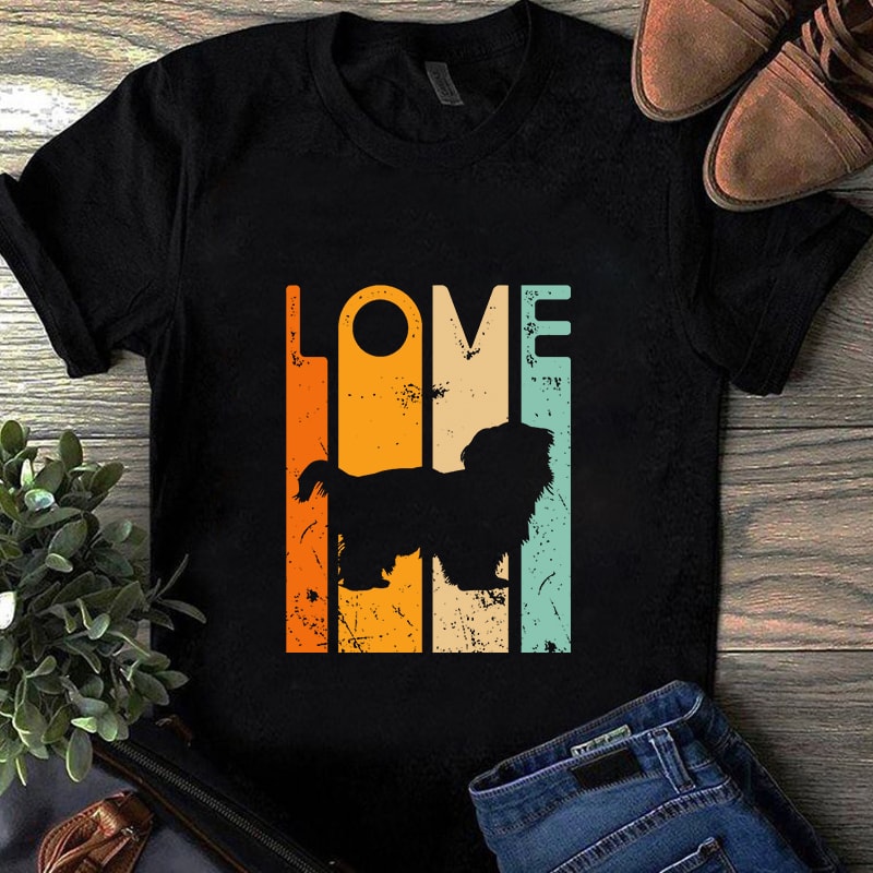 Love Shih Tzu vintage, Dog lover, Animals, pet, EPS PNG DXF SVG digital download t shirt design for purchase