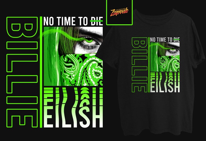 Music Series – Billie Eilish No time to die tshirt design for sale