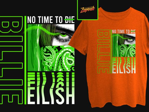Music series – billie eilish no time to die tshirt design for sale