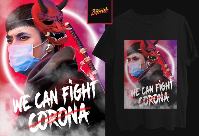 We can fight corona 2 artwork for sell buy t shirt design artwork