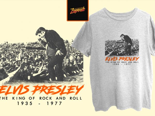 Music series – evlis presley moment the king of rock and roll print ready t shirt design