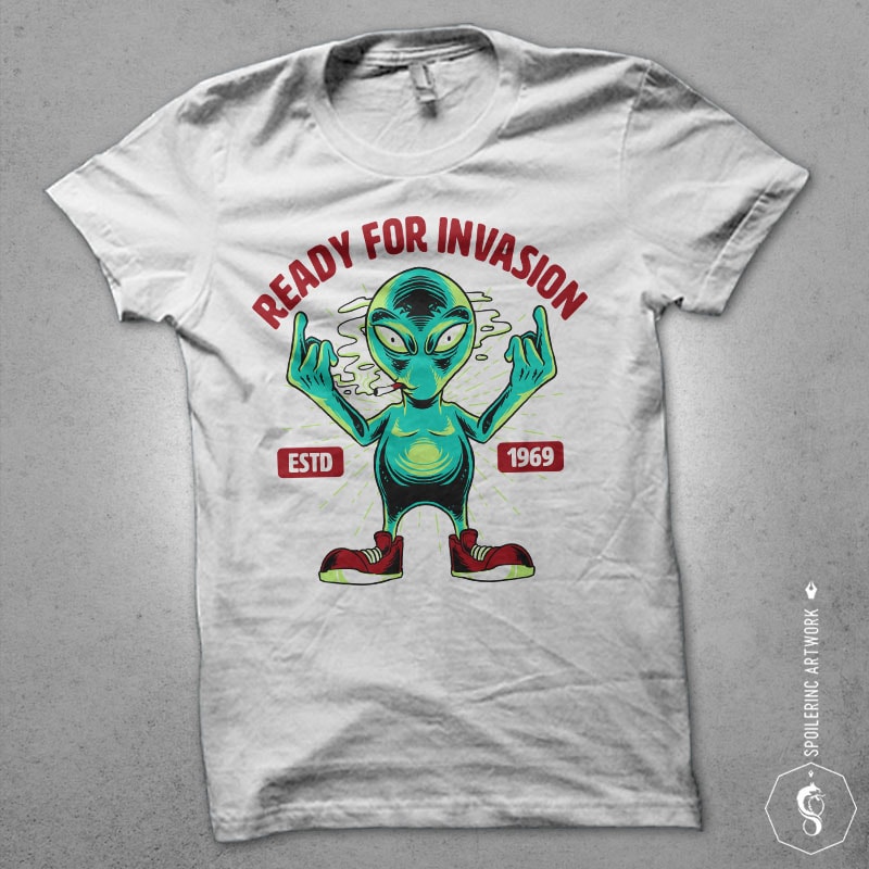 cool invasion t-shirt design for sale