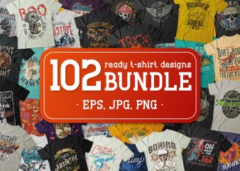 102 ready t-shirt designs BUNDLE