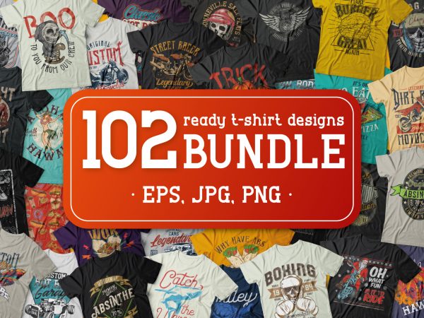 102 ready t-shirt designs bundle