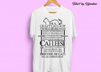 Mother Of Cats graphic t shirt design for sale