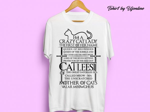 Mother of cats graphic t shirt design for sale