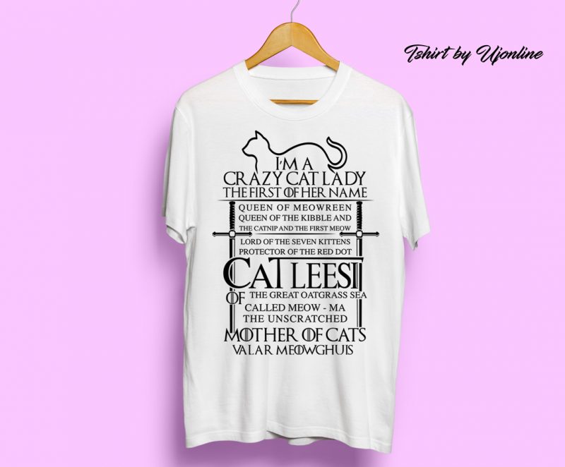 Mother Of Cats graphic t shirt design for sale