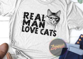Funny Real Man love cats, PNG design t shirt design for commercial use