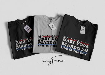 Baby yoda Mando 20 t-shirt design for sale