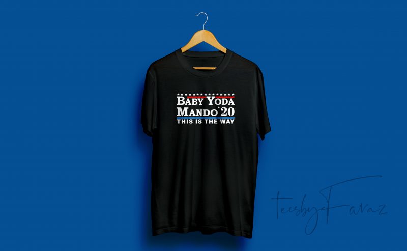 Baby yoda Mando 20 t-shirt design for sale