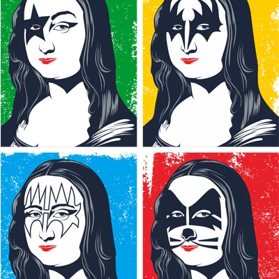 Monalisa kiss print ready t shirt design