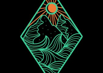 mountain and sea tshirt design