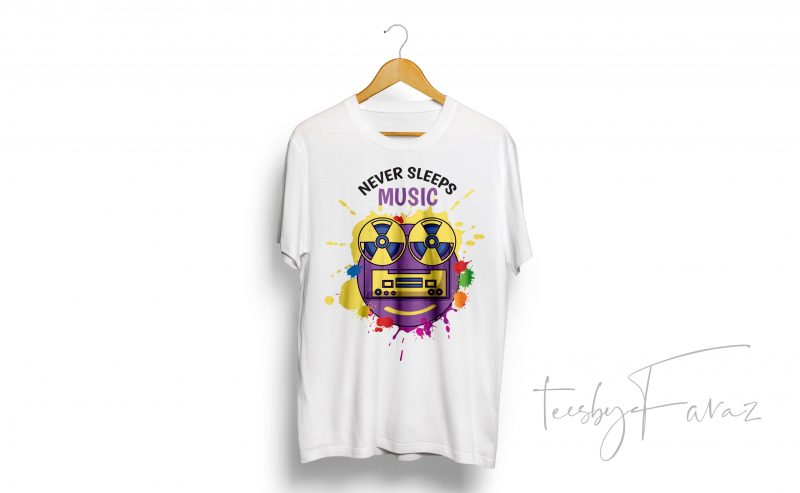 Never Sleep Music Art T Shirit Design design for t shirt t shirt designs for print on demand