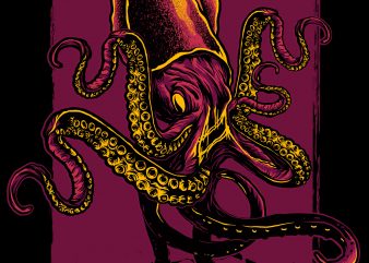 Octopus t-shirt design for commercial use