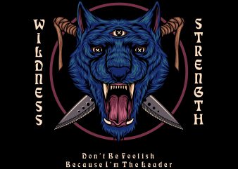 PANTHER WILDNESS & STRENGTH buy t shirt design for commercial use