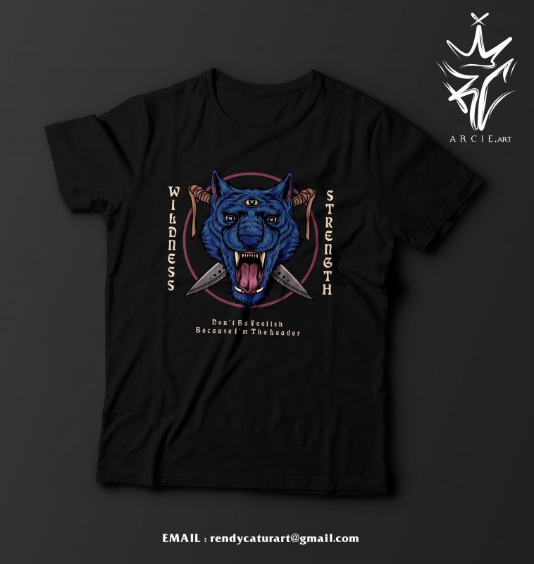 PANTHER WILDNESS & STRENGTH buy t shirt design for commercial use