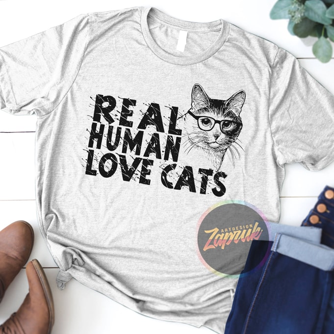 Funny real human love cats, png design t shirt design for commercial use