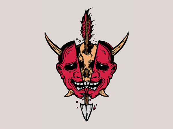 Skull devil mask 2 t-shirt design