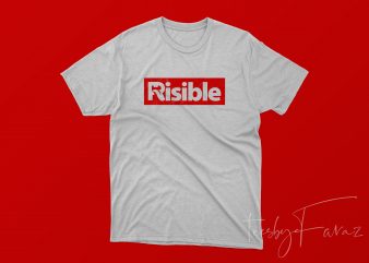 Risible Simple Minimal T Shirt Design For Sale