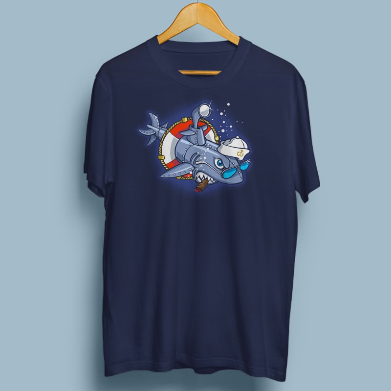 Sharkmarine buy t shirt design for commercial use