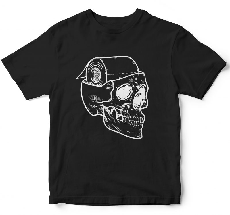 skull head toilet paper brain t shirt design to buy