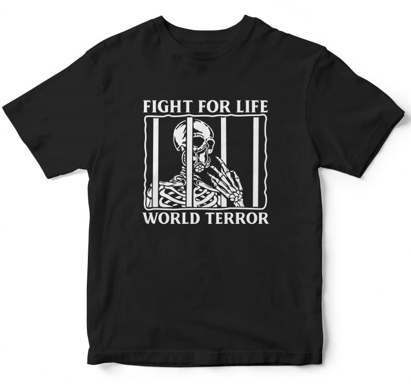 Fight for life Skull graphic t-shirt design