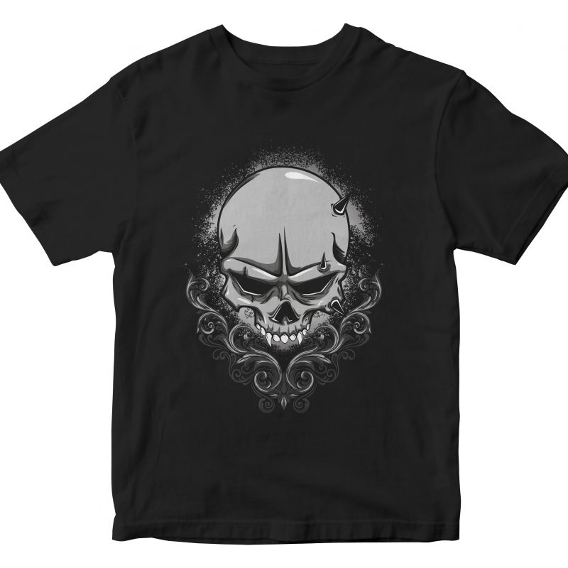 skull abstract engraving t shirt design to buy