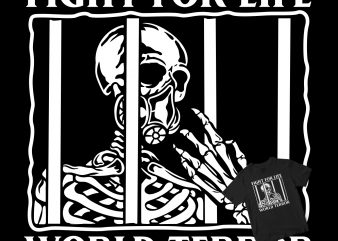 Fight for life Skull graphic t-shirt design