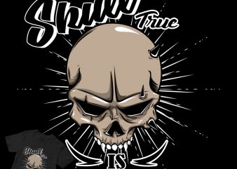 true skull is death graphic t-shirt design
