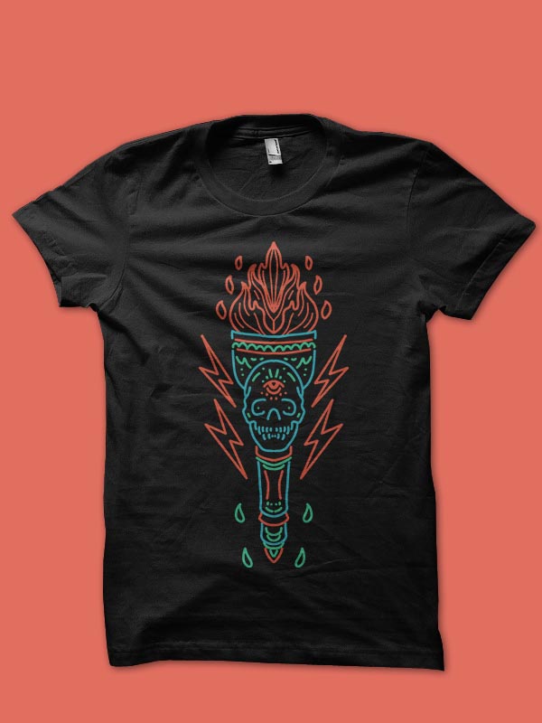skull torch tshirt design