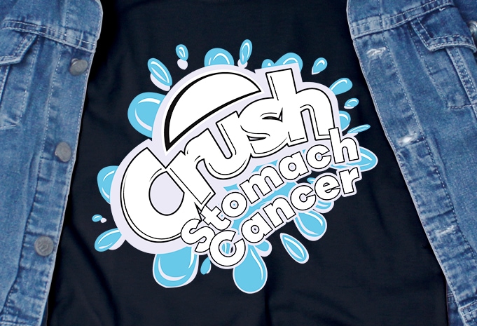 Crush Stomach Cancer SVG – Cancer Awareness – commercial use – t shirt design for purchase