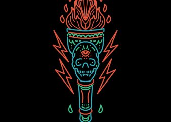 skull torch tshirt design