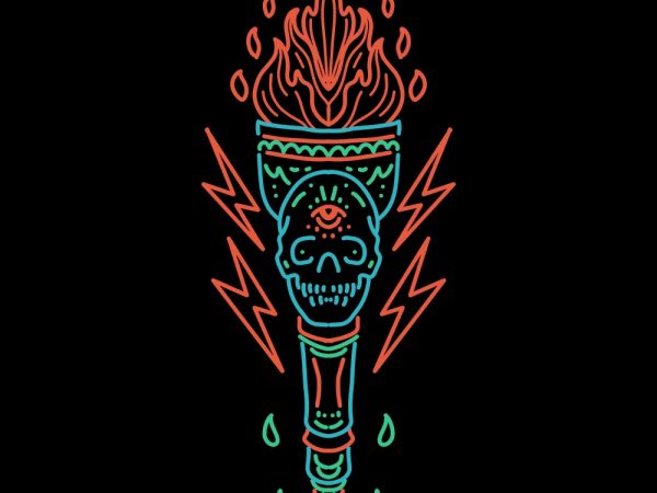 Skull torch tshirt design