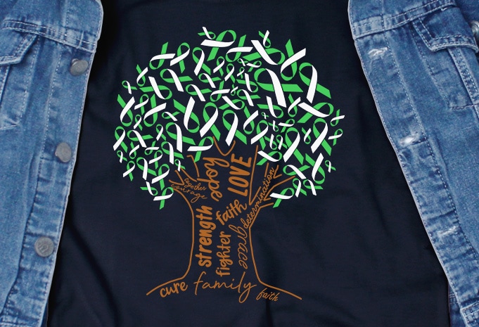 Ribbon Tree of Hope and Cure Cerebral Palsy SVG – Awarness – t shirt design for purchase