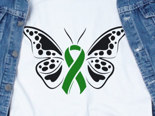 Butterfly ribbon svg – cerebral palsy – awareness – commercial use t-shirt design