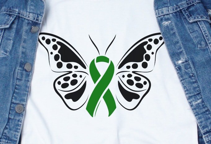 Butterfly Ribbon SVG – Cerebral Palsy – Awareness – commercial use t-shirt design