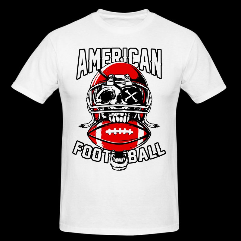American skull football t shirt design template