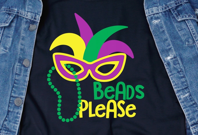 Beads Please SVG – Mardi Gras – t-shirt design for commercial use